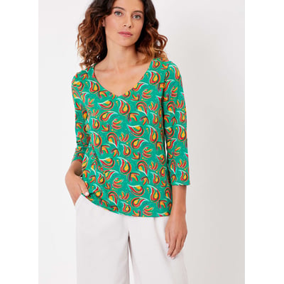 Tee-shirt coton flammé bio imprimé manches 3/4 GIANA LA FIANCÉE