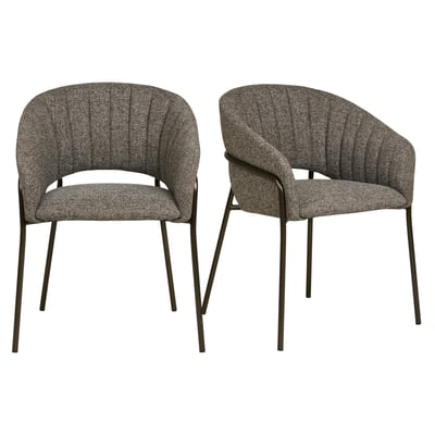 Fauteuil de table en tissu, pieds chromés (lot de 2) BERLIN PIER IMPORT