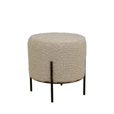 Pouf rond en tissu bouclette et métal ø35,5cm - ALFORD HOUSE NORDIC