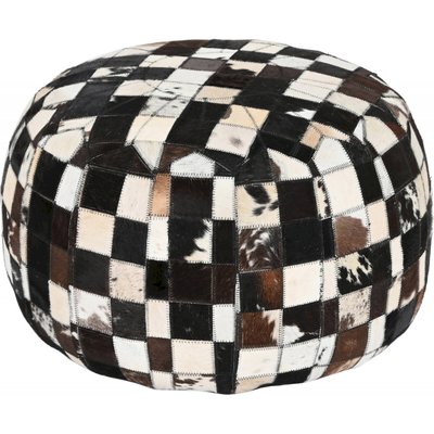 Pouf en cuir, Colonial rancho negro RECOLLECTION