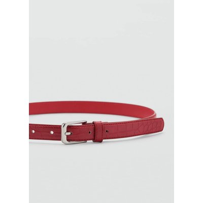 Ceinture fine effet cuir croco MANGO