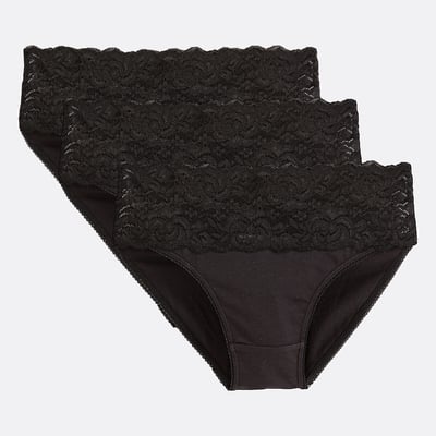 Lot de 3 slips avec large bande en dentelle ANNE WEYBURN