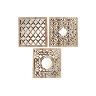 Set de 3 Miroirs Orientaux Bois WADIGA