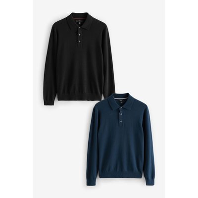 Polo en maille manches longues, lot de 4 NEXT