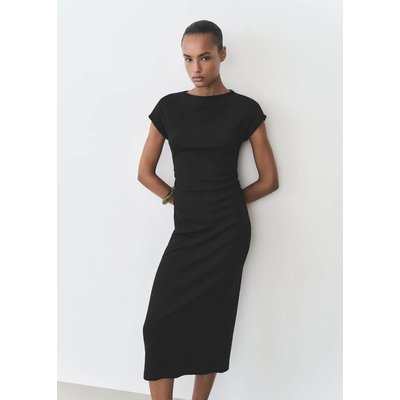 Robe midi détail drapé MANGO