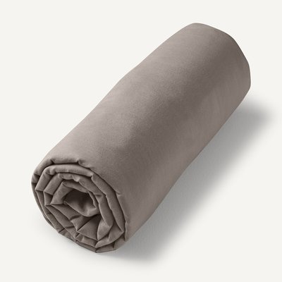 Drap-housse en voile de coton lavé, Gypse AM.PM
