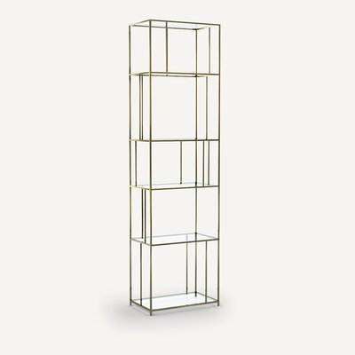 Boekenrek in glas/metaal met messing effect, Parallel AM.PM