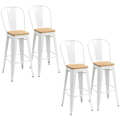 Tabouret de bar Acier Crème HOMCOM