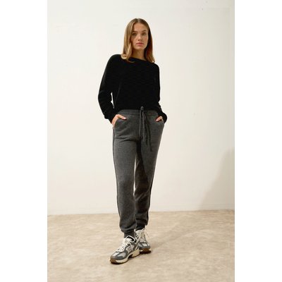 Jogging Bi-Color Anthracite Chiné + Noir Narella JUST CASHMERE