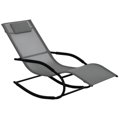 Fauteuil à bascule Textilène Gris OUTSUNNY