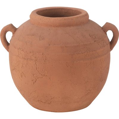 Vase rond en poterie cuivre avec anses style artisanal RECOLLECTION