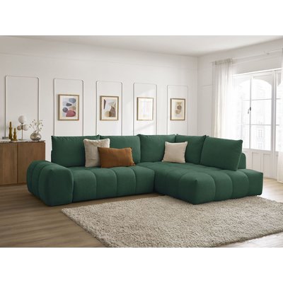 Canapé d'angle convertible 3 places en tissu texturé, EVEREST BOBOCHIC