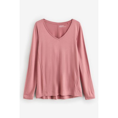 T-shirt souple manches longues à col en v NEXT