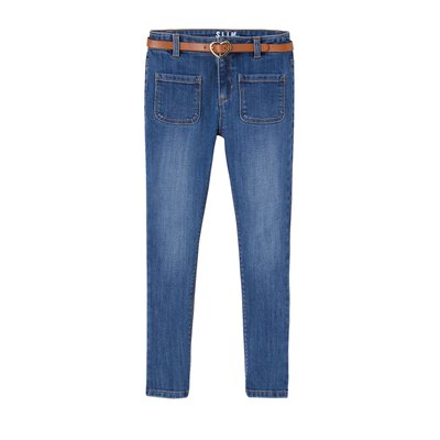 Jean slim indestructible et sa ceinture fantaisie VERTBAUDET