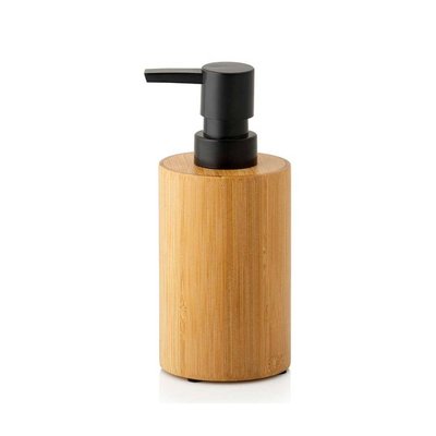 Distributeur de Savon en Bambou et Polyrésine Noire WADIGA