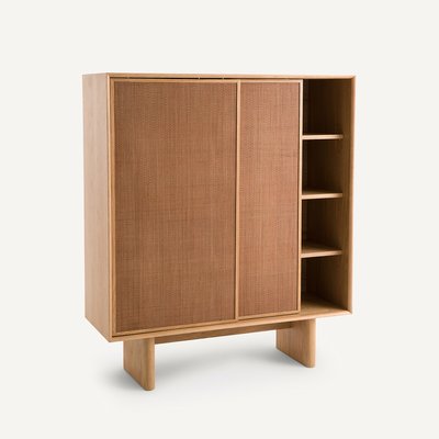 Highboard Propono, Eiche und Leder AM.PM