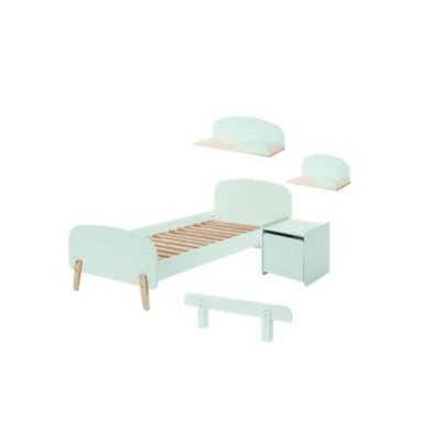 KIDDY Lit et sommier + Chevet porte + Etagere + Etagère + Barrière de sécurité VIPACK