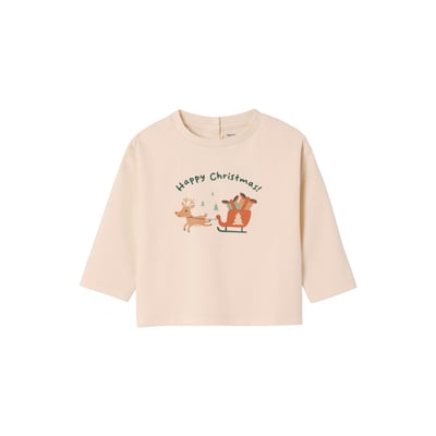 T-shirt bébé Noël motif traineau manches longues VERTBAUDET