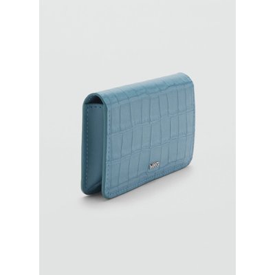 Portefeuille à rabat similicuir effet croco MANGO