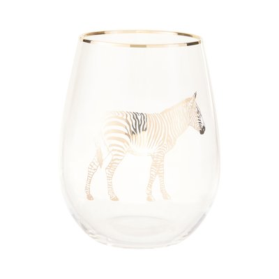Zebra Stemless Wine Glass SO'HOME