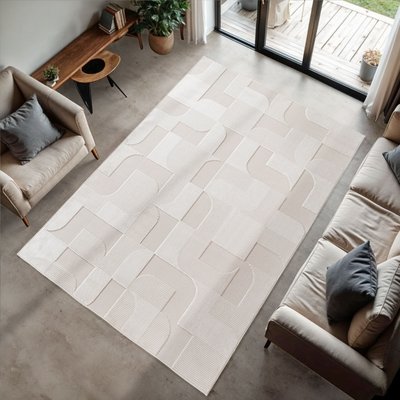 Tapis de salon moderne à relief CALVI NAZAR RUGS