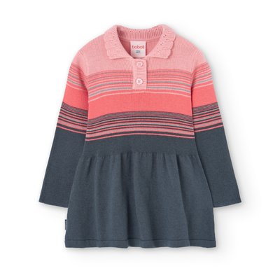 Robe en maille à rayures et boutons BOBOLI