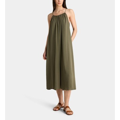 Robe Longue Fluide Argan Sat Satinée Lavée GALERIES LAFAYETTE