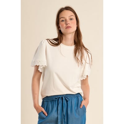 T-shirt en coton oversize, manches volantées MOLLY BRACKEN