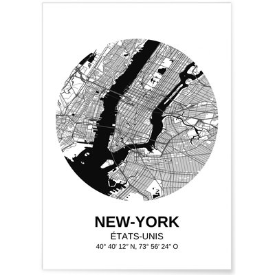 Affiche Carte New York L'AFFICHERIE