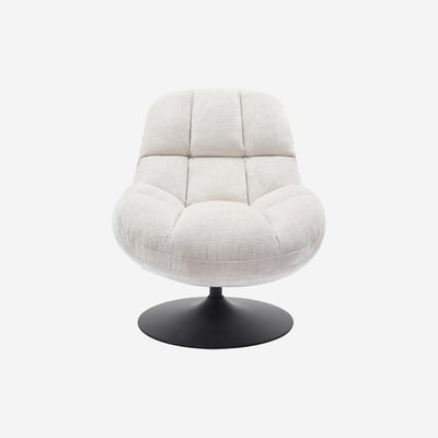 Fauteuil pivotant en tissu chenille et métal mat MOGLIANO HABITAT