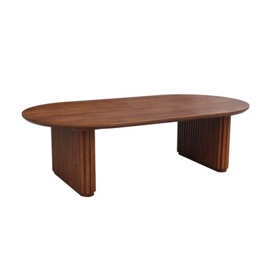 Table basse oblongue bois d'hévéa placage chêne GABRIELLE SWEEEK