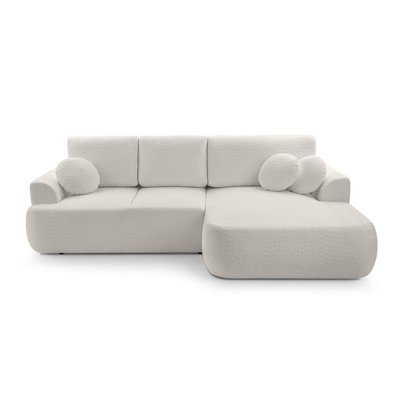 Canapé d'Angle Convertible en Tissu bouclette 4 places - CANDELA LISA DESIGN