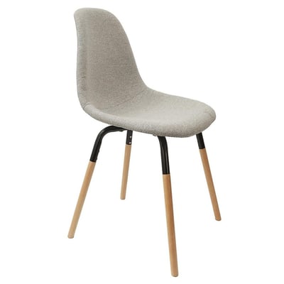 Chaise Scandinave Tissu Phenix Gris Clair DECORATIE