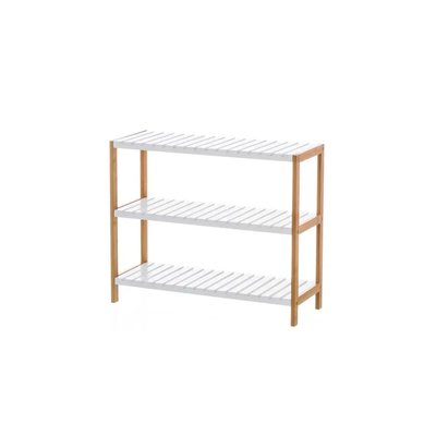 Étagère Bambou et Bois Étroite 3 Niveaux WADIGA