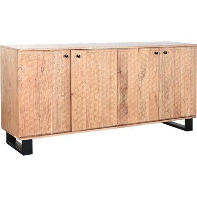 buffet acacia et métal style moderne finition naturelle sculptée RECOLLECTION