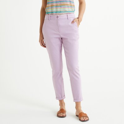 Straight Stretch Twill Chinos, Length 27.5" ANNE WEYBURN