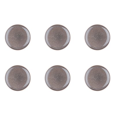 Lot de 6 assiettes à pain en grès, STELLAR BJORN