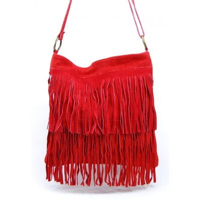 Sac bandoulière en cuir italien à franges HUYANA OH MY BAG