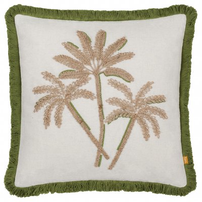 Palm Embroidered Feather Rich Cushion FURN.
