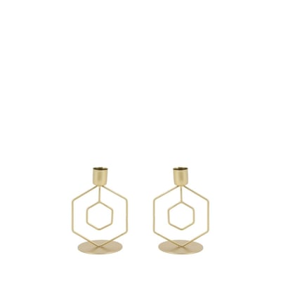 Lot de 2 bougeoirs en métal 12cm ORNAMI