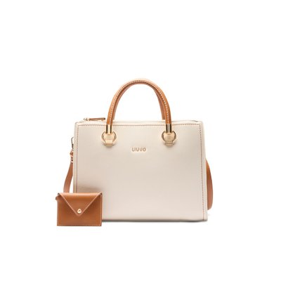 Sac à main blanc et marron LIU JO
