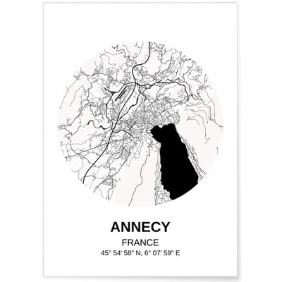 Affiche Carte Annecy L'AFFICHERIE