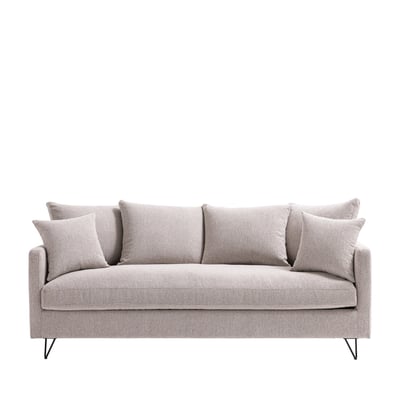 Canapé convertible 3 places en tissu pieds épingles noirs- VILLABON DRAWER