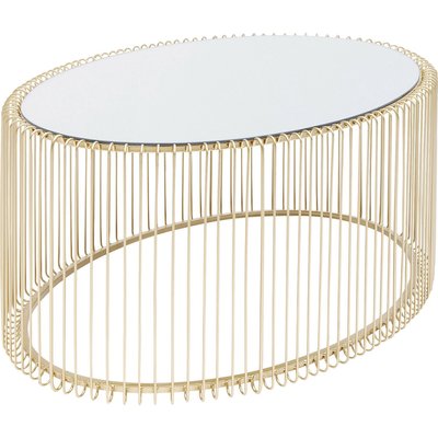Table basse ovale en verre et acier, WIRE KARE DESIGN