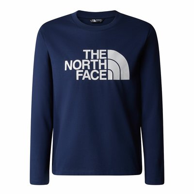 Logo Print T-Shirt in Cotton Mix with Long Sleeves THE NORTH FACE