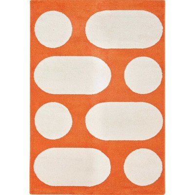 Tapis intérieur à poils longs Swing 381 orange 160 x 230 cm JARDINDECO
