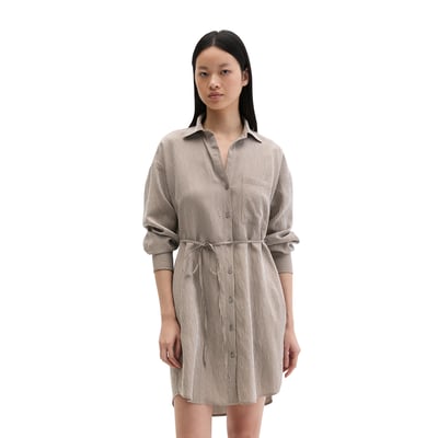 Robe chemisier crinkle rayée regular en LENZING™ ECOVERO™ MARC O'POLO