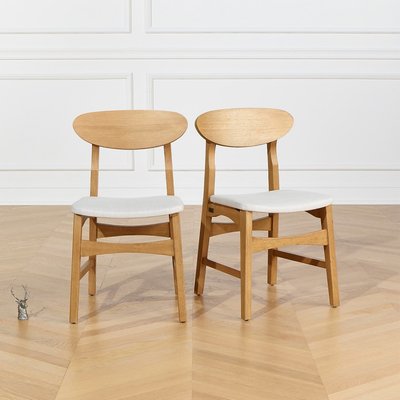 Lot de 2 chaises en chêne massif certifié FSC® et tissu anti-feu DALHIA ROBIN DES BOIS