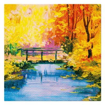 Lot de 20 serviettes en papier Pont en automne DOUCEUR D'INTÉRIEUR
