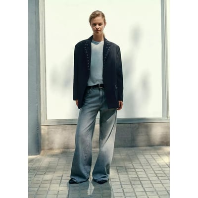 Blazer à revers œillets MANGO TEEN